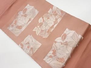 リサイクル　椿模様織出し名古屋帯